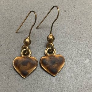VINTAGE GOLD HEART EARRINGS